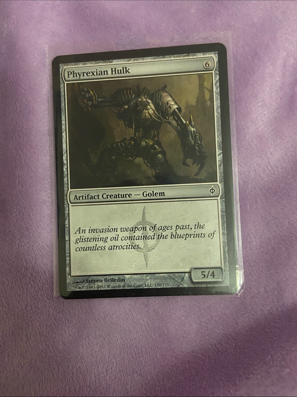 Phyrexian Hulk Magic: The Gathering Card - Metallic Gray Art